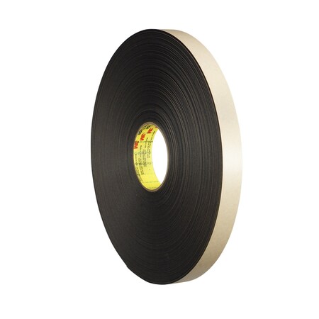 3M Double Coated Polyethylene Foam Tape 4492B, Black, 1/4 In X 72 Yd, 31 Mil 7000049206